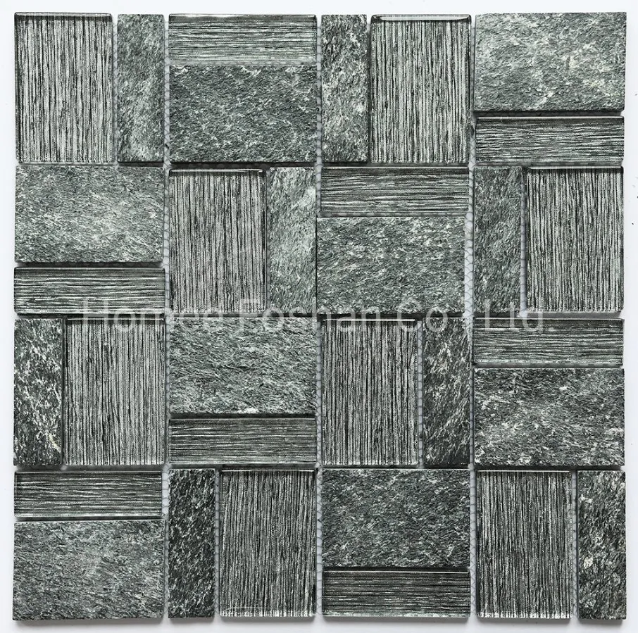 Nouveau design verre pierre mosaïque carrelage en marbre couleur argent Mosaico